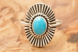 Sleeping Beauty Turquoise Native American Sterling Silver Ring